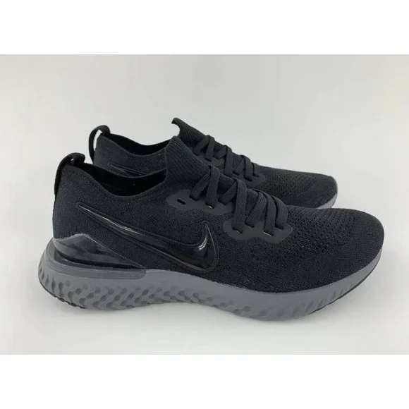 Nike Epic React Flyknit 2 Black Anthracite Men's Running Shoes Gray - Picture 7 of 11